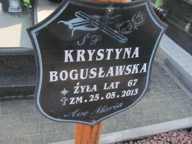 Krystyna Bogusławska 1946 Wieluń - Grobonet - Wyszukiwarka osób pochowanych